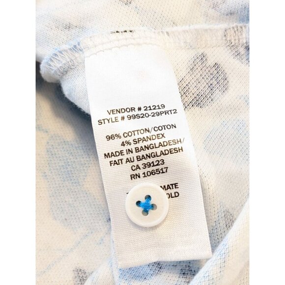 Northern Reflections Womans XL Polo Shirt Blue Leaf Print Short Sleeve Golf - Picture 5 of 6